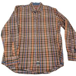 Izod Heritage Tartan Men's Medium Long Sleeve Button Down Shirt